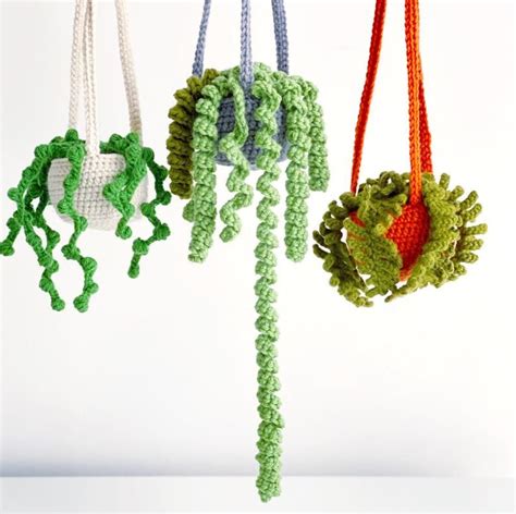 Hanging Potted Plant Crochet Patterns PATTERN ONLY Instant DOWNLOAD Amigurumi Crochet Patterns ...