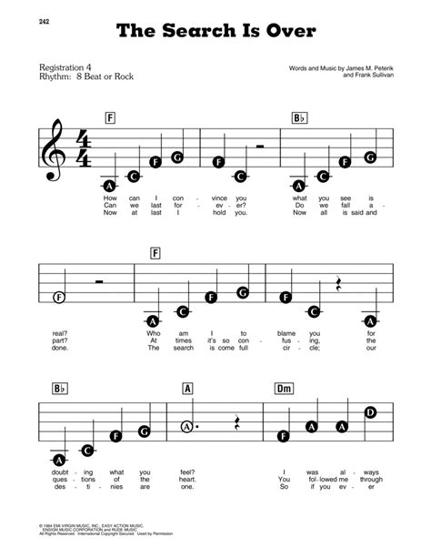 The Search Is Over By Survivor - Digital Sheet Music For Score ...