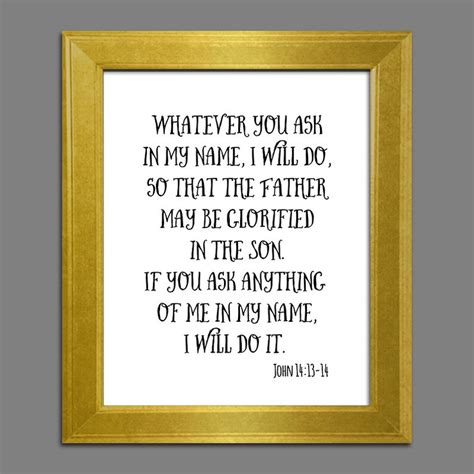 Digital Printable Bible Verse Jesus Quote Whatever You Ask in - Etsy