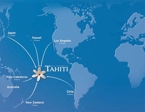 a map showing the location of tahiti, new zealand and other countries with flowers on it