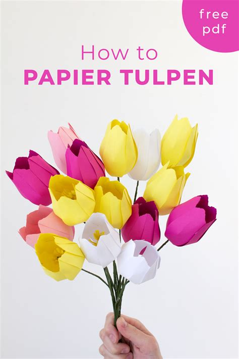 How to make a paper tulip (template) - Papershape