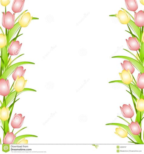 Pink Yellow Spring Tulips Flower Border | Flower border, Flower border clipart, Flower frame