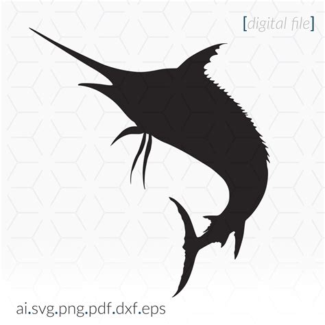 Marlin SVG File for Cutting Machines Swordfish Silhouette - Etsy Singapore