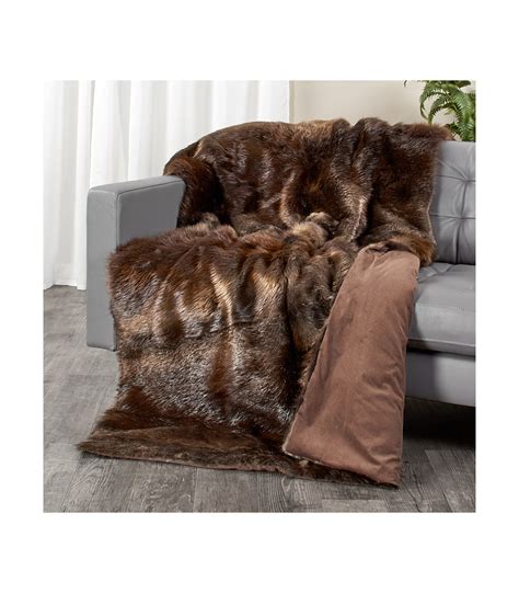 Real Beaver Fur Blanket for Luxurious Home Decor at FurSource.com