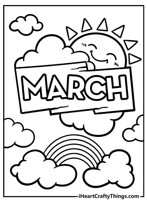 March Calendar Coloring Pages