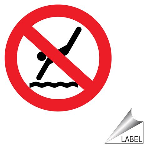 No Diving Symbol Label LABEL-PROHIB-66-a No Swimming / Diving