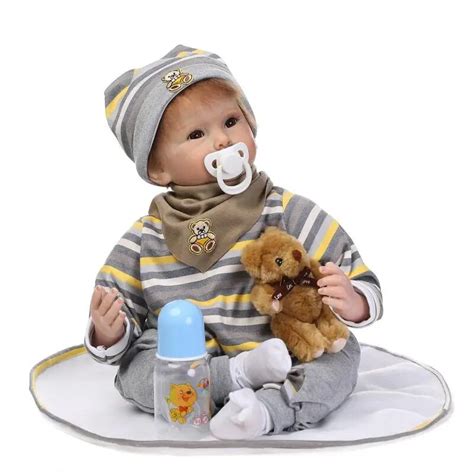 55 cm Soft Body Baby Reborn Dolls Lifelike Cool Boy Baby Toys Silicone ...