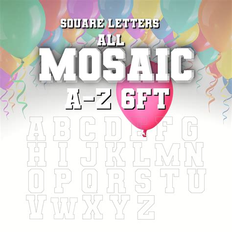 6ft Mosaic All Square Letters From Balloons Mosaic Template 6ft All A-Z Letters Square Stand ...