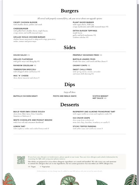 The Botanist Lincoln Lincoln's full menu online