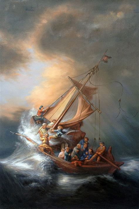 The Storm on the Sea of Galilee - Rembrandt at overstockArt.com ...