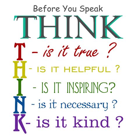 Before You Speak, THINK - Samuel Chee