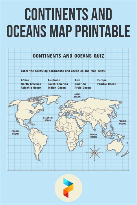 10 Best Continents And Oceans Map Printable - printablee.com