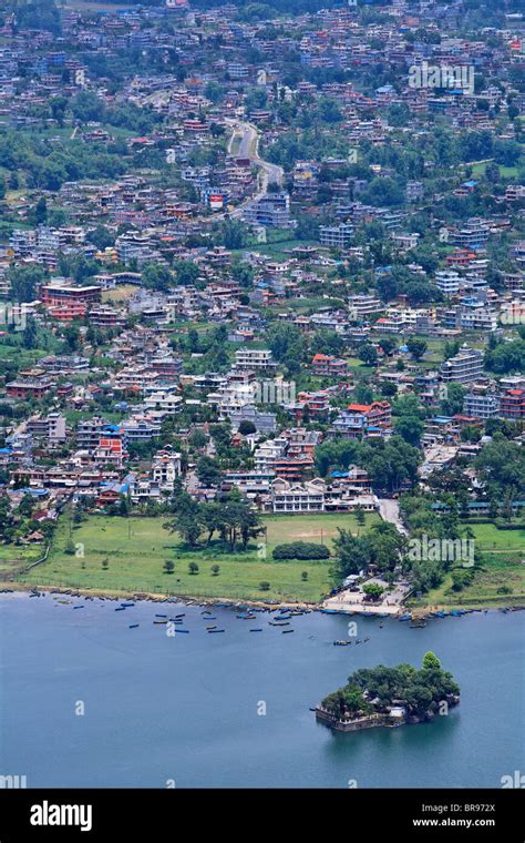 View of Phewa Lake and the city, Pokhara, Nepal Stock Photo: 31550594 - Alamy