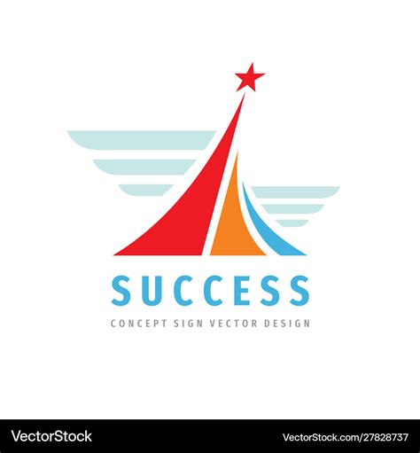 Success - logo template concept Royalty Free Vector Image