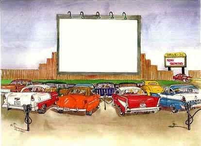 50s drive in movie theater - Clip Art Library