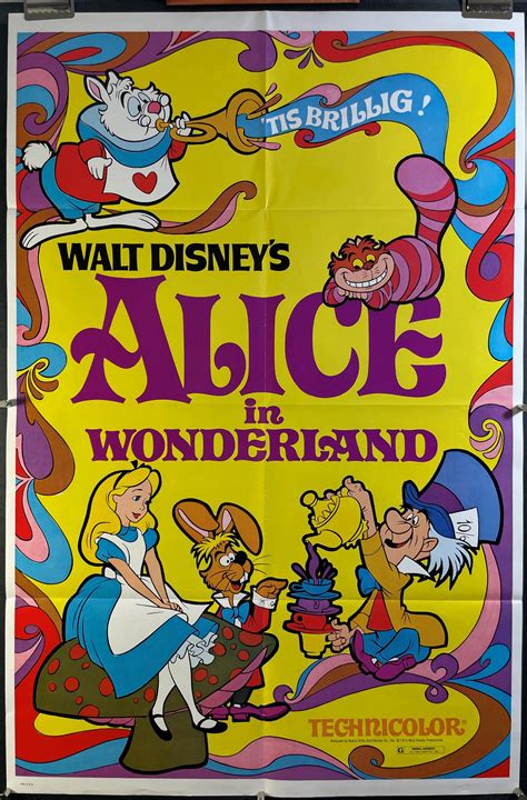 ALICE IN WONDERLAND, Original Vintage Disney Movie Poster - Original ...