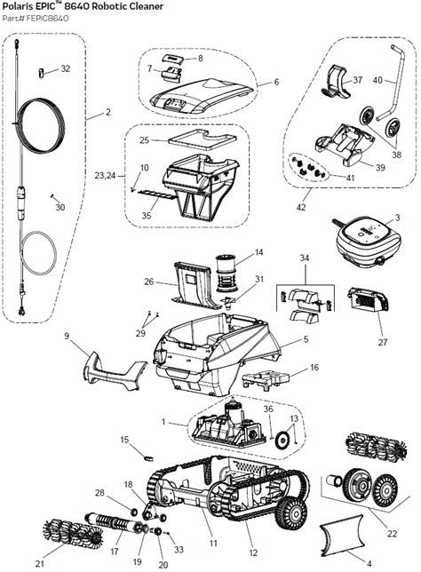 Polaris EPIC 8640 Robotic Cleaner Parts Diagram – thebackyardpool