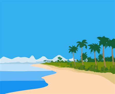 Beach Landscape clip art - vector clip art online, royalty free ... - ClipArt Best - ClipArt Best