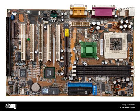 Older Intel Pentium motherboard by ASUS PGA370 CPU socket VIA chipset Stock Photo: 22453846 - Alamy