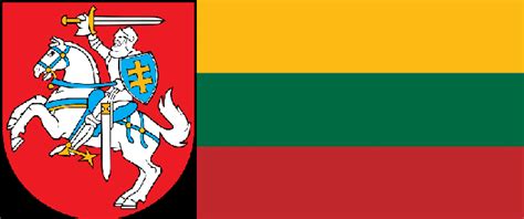 Lithuanian coat of arms (Vytis) and flag