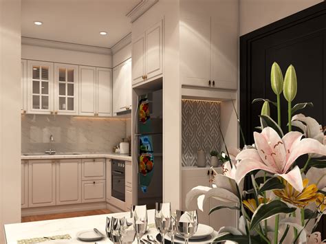 4013 Interior Living- Kitchenroom Classic Scene Sketchup Model By Minh