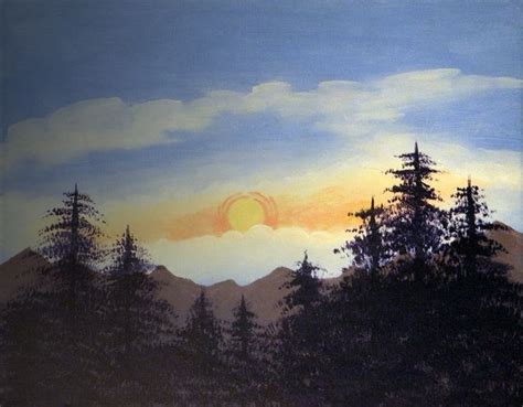 "Mountain Sunrise" | Painting, Paint nite, Art