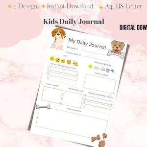 Digital Prints Diary for Childrenkids Daily Planner Kids - Etsy