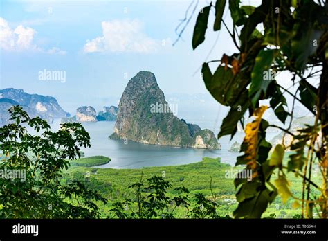 (selective focus) Stunning view of the beautiful Phang Nga Bay (Ao ...