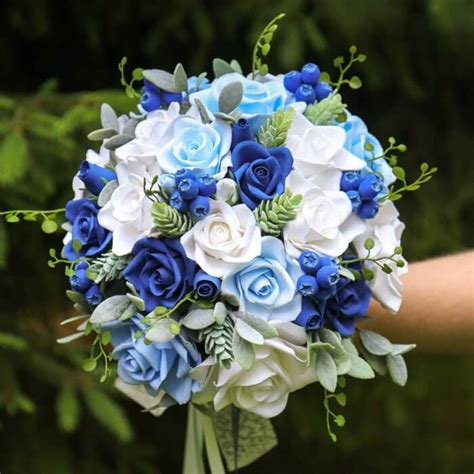 Blue Roses Wedding Bouquet - Handmade With Love | Oriflowers