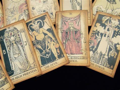 Medium Size Antiqued Tarot Cards Vintage Color-tinted 22 - Etsy