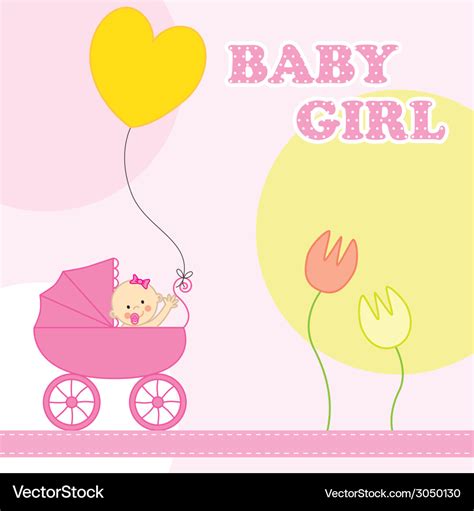 Baby girl birthday card Royalty Free Vector Image