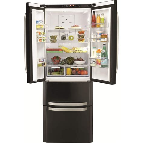 Hotpoint FFU4DK Quadrio 70cm Wide French Style Fridge Freezer in Black ...