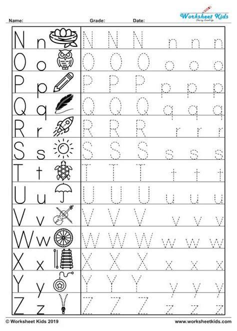 Alphabet Tracing Worksheets - Uppercase & Lowercase | 教育, 英語