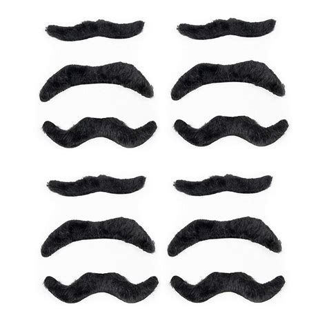 Fake Mustaches - Pack of 12 Dress up for your Movember Events - Novelty and Toy, - For Halloween ...