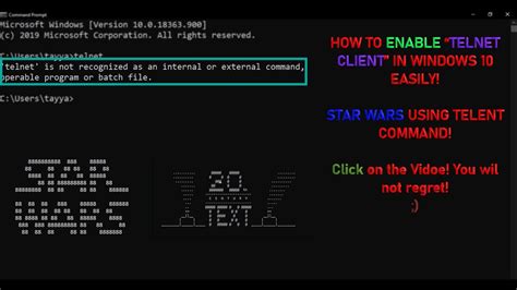 How to enable Telnet in Windows 10 | Telnet commands | Star Wars CMD ...