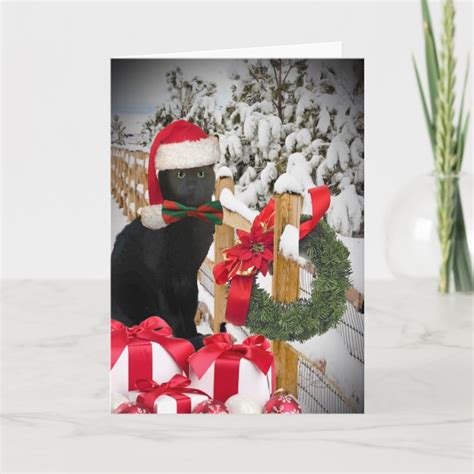 Black Cat Christmas Cards | Zazzle.com