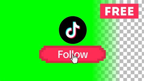 TikTok follow button green screen, alpha channel FREE download | Pixel animation - YouTube