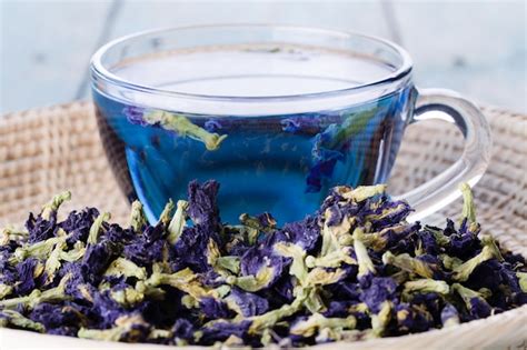 Premium Photo | Cup of butterfly pea tea (pea flowers, blue pea)