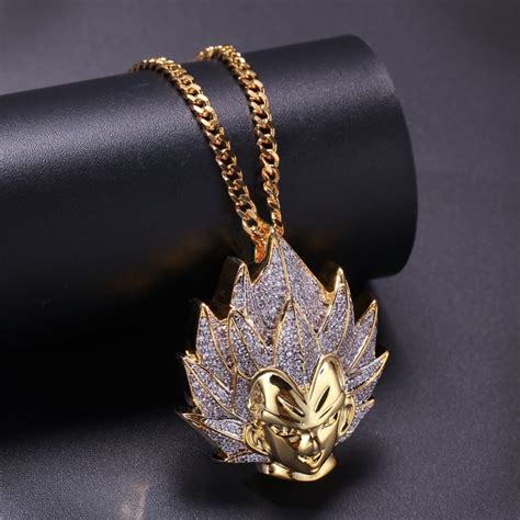 Dragon Ball Supper Saiyan Goku Necklace Pendant (Gold cuban chain 60cm ...