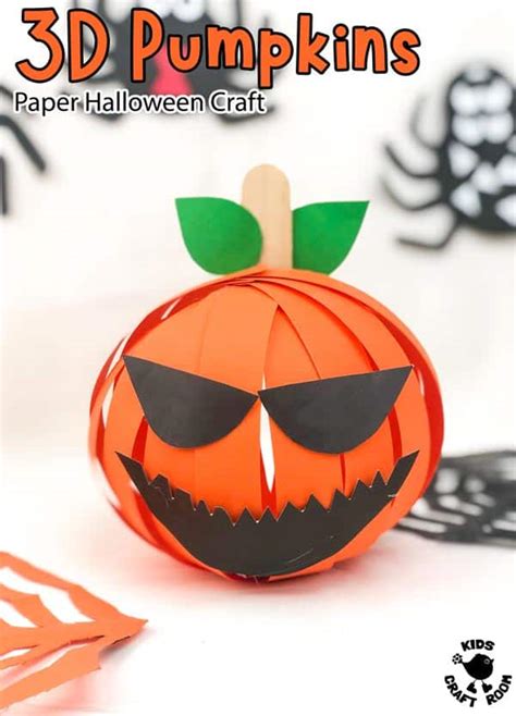 3D Paper Pumpkin Craft - Kids Craft Room