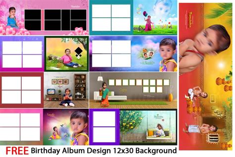 Birthday Album Dm Design 12X36 Psd Background Pack 77