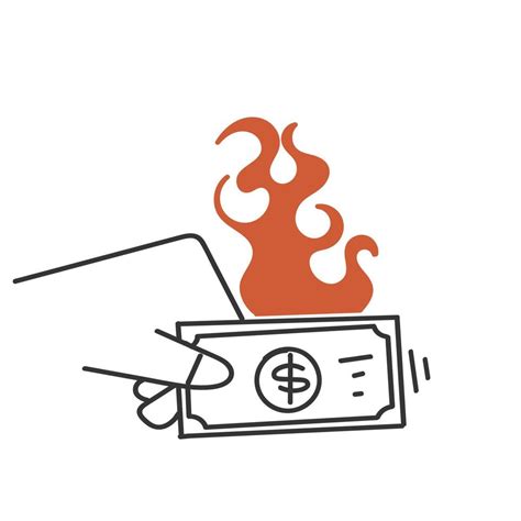 hand drawn doodle burning money illustration vector 14536241 Vector Art ...