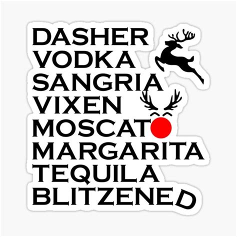 "Reindeer Names Red Nose" Sticker for Sale by rydr2103 | Redbubble