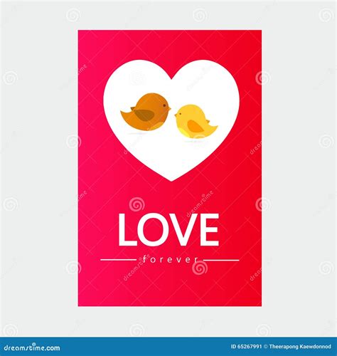 Vector Love Bird and Valentine Card Stock Illustration - Illustration ...