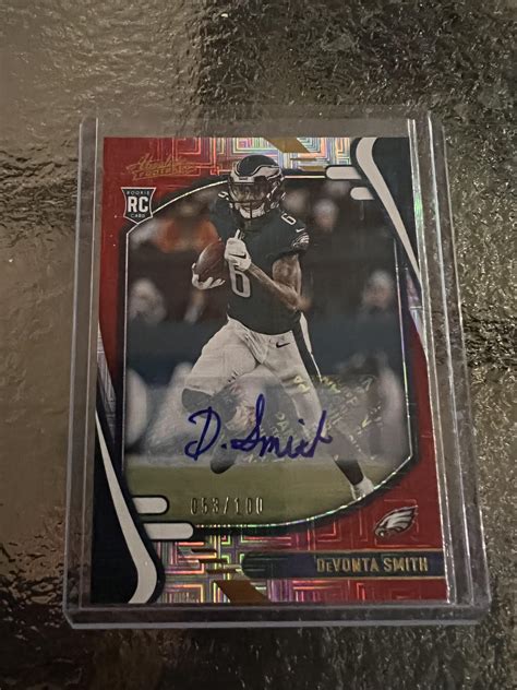 Devonta smith rookie auto 53/100 : r/footballcards