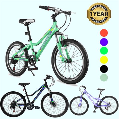 Lilypelle 20, 24, 26, 27.5 In. Women Girls Mountain Bike with Wide Tires 21 Speed Aluminum Frame ...