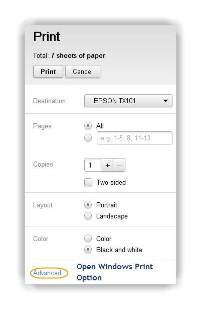 How To Get Windows Default Print Option on Google Chrome