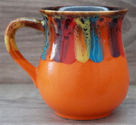 Rainbow tea mug handmade orange ceramic tea mugs mom mug set | Etsy