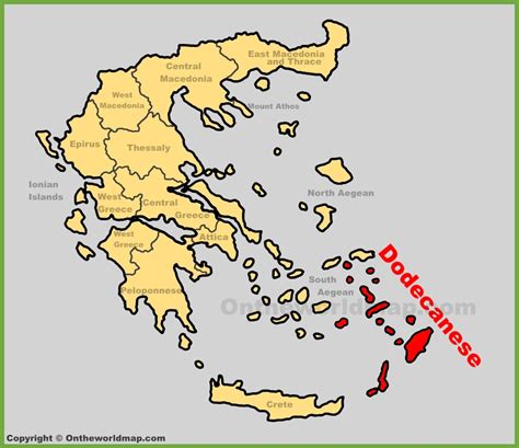 Dodecanese location on the Greece map