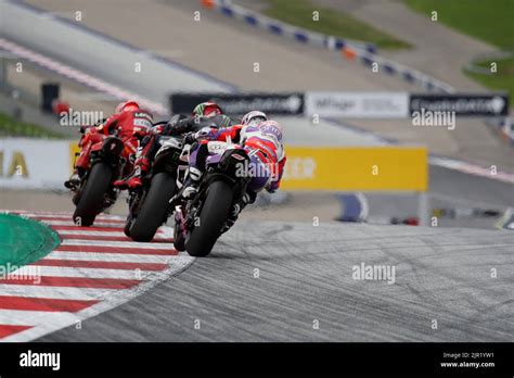 The 2022 edition of the AustrianGP in Red Bull A1 ring circuit where Francesco Bagnaia and Fabio ...